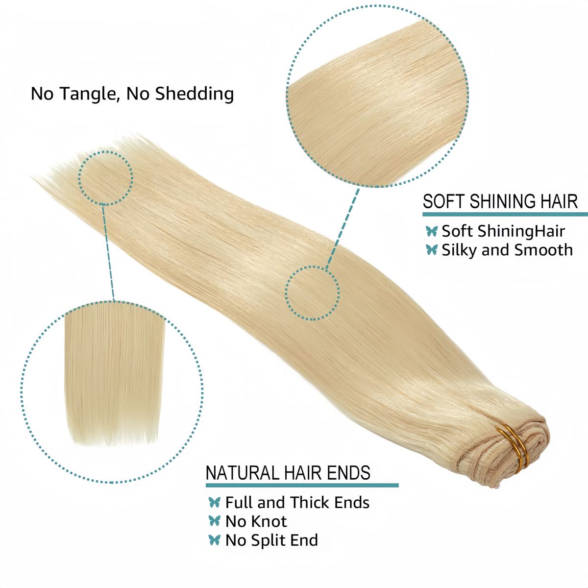 Wholesale 100% Human Clip in Hair Extensions Light color HE-CI-ST-#60A-16inch 2
