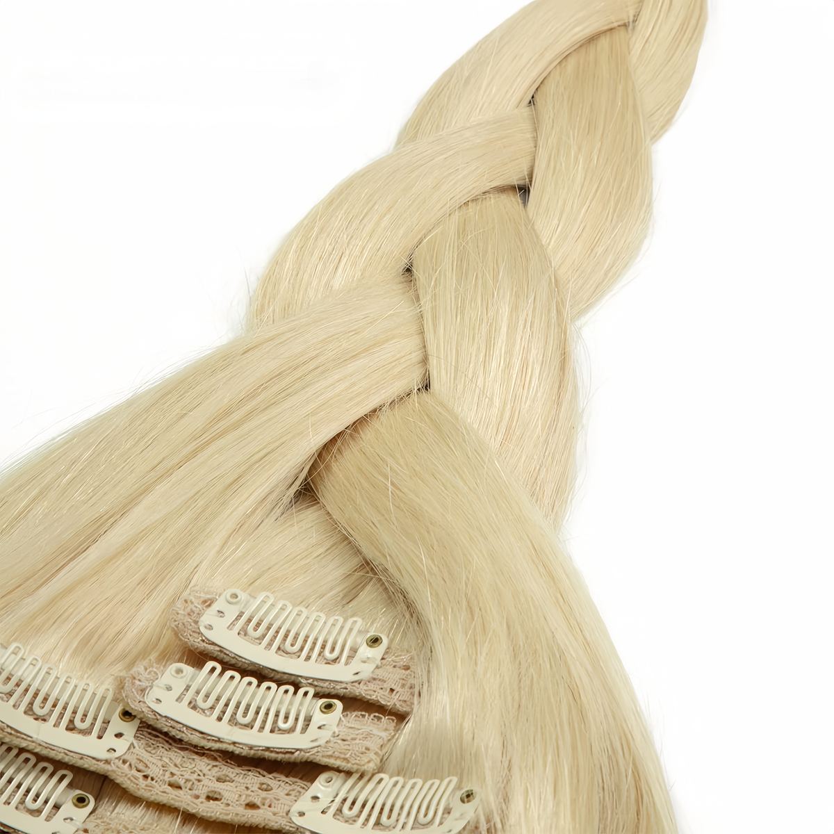 Wholesale 100% Human Clip in Hair Extensions Light color HE-CI-ST-#60A-16inch 5