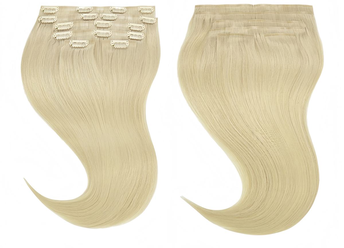 Wholesale 100% Human PuClip in Hair Extensions Light color HE-PUCI-ST-#60A-16inch 2