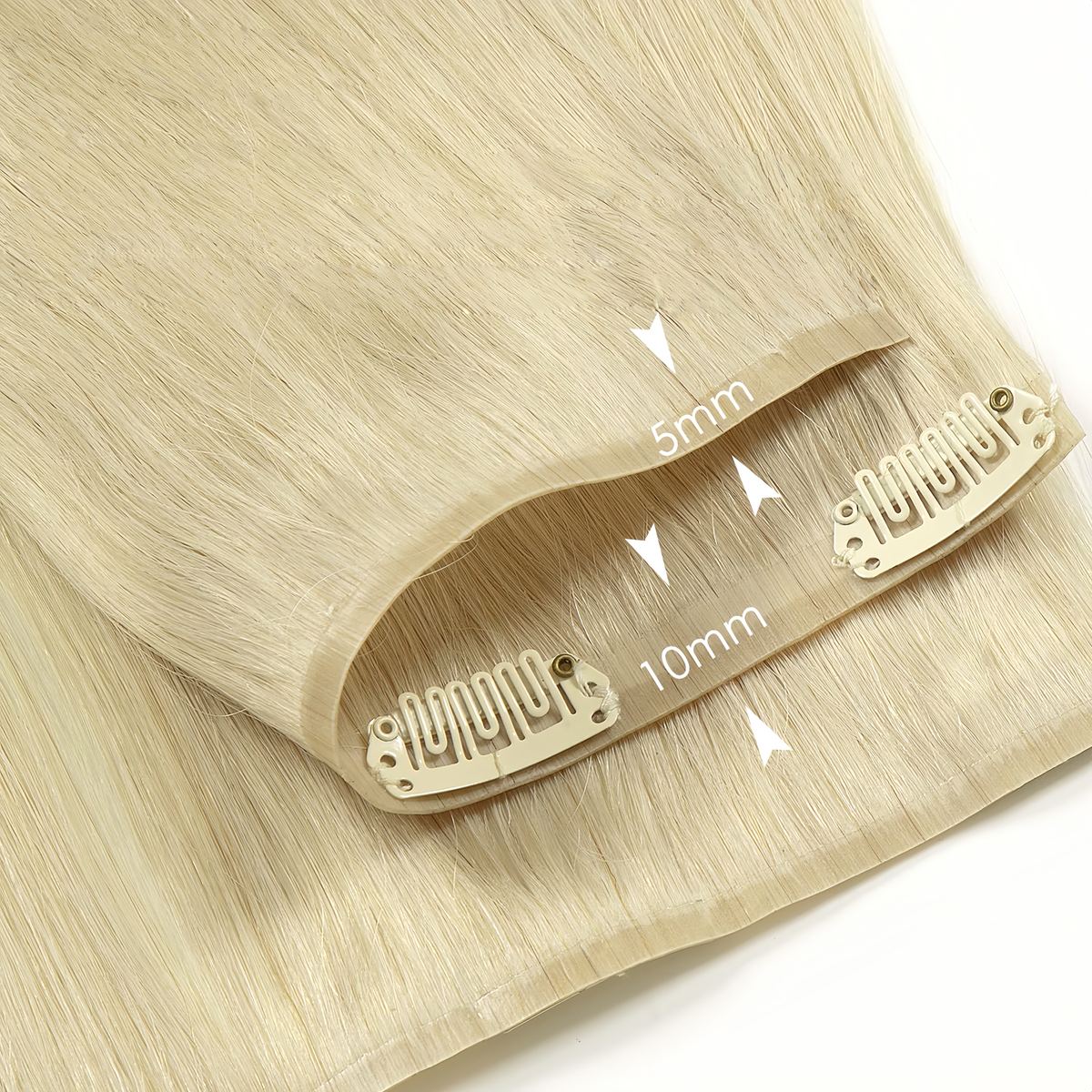 Wholesale 100% Human PuClip in Hair Extensions Light color HE-PUCI-ST-#60A-16inch 3