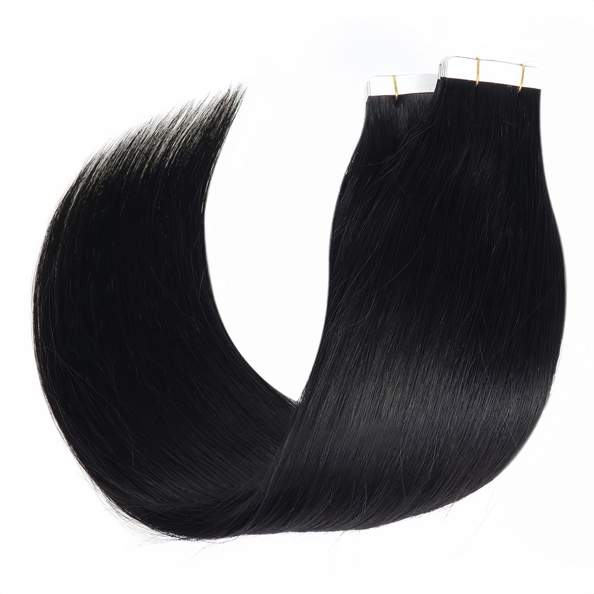 Wholesale Virgin  Human Hair Extensions Double Tape in Hair dark HE-TI-ST-#1-16inch 2