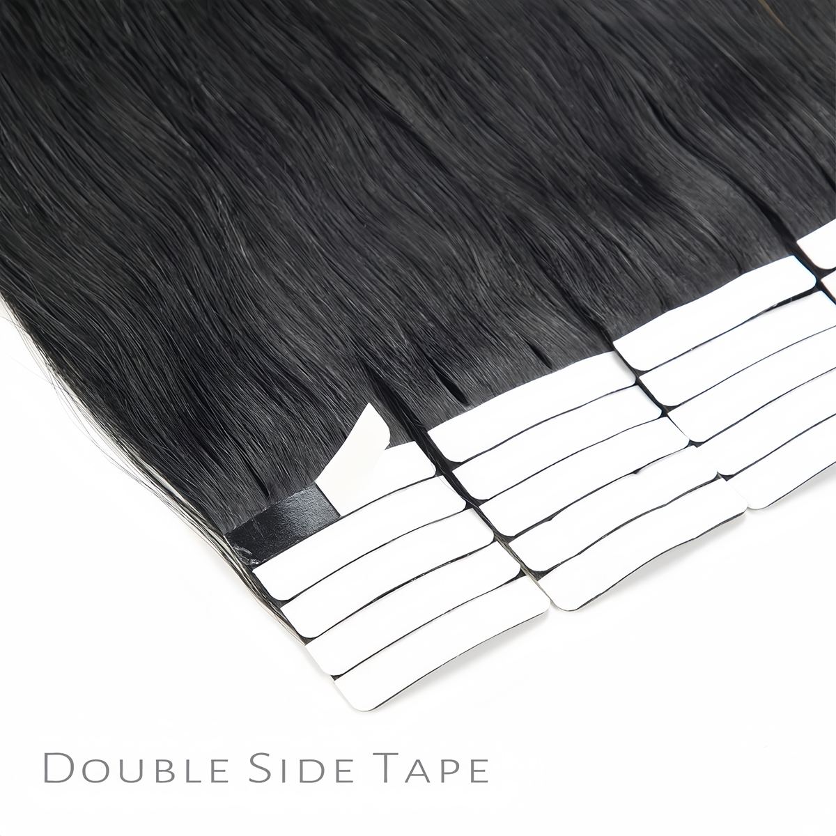 Wholesale Virgin  Human Hair Extensions Double Tape in Hair dark HE-TI-ST-#1-16inch 4