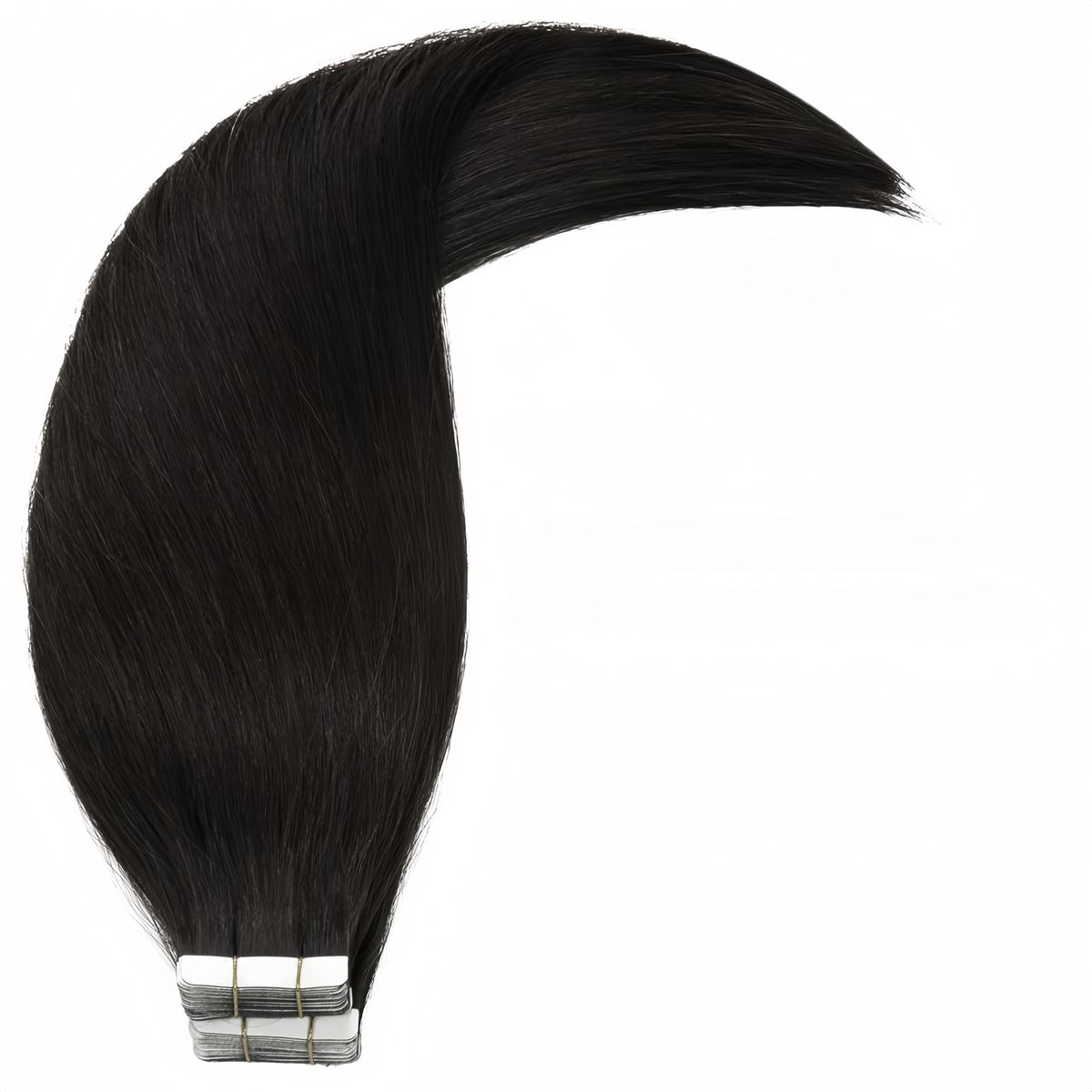 customized Virgin Hair Tape Natural color Straight Tape in Extensions HE-TI-ST-#1B-16inch 2