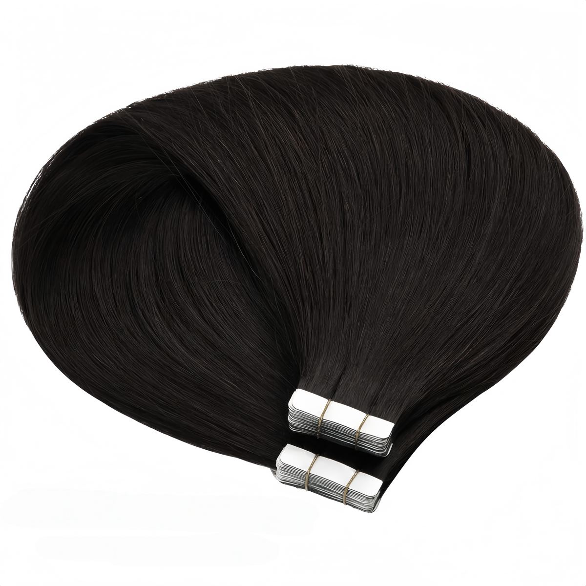 customized Virgin Hair Tape Natural color Straight Tape in Extensions HE-TI-ST-#1B-16inch 5