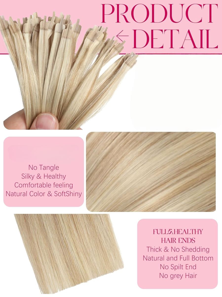 Wholesale 100% Human hair Ultra Tip Hair Extensions HE-UL-IT-ST-P#18/613-16inch 3