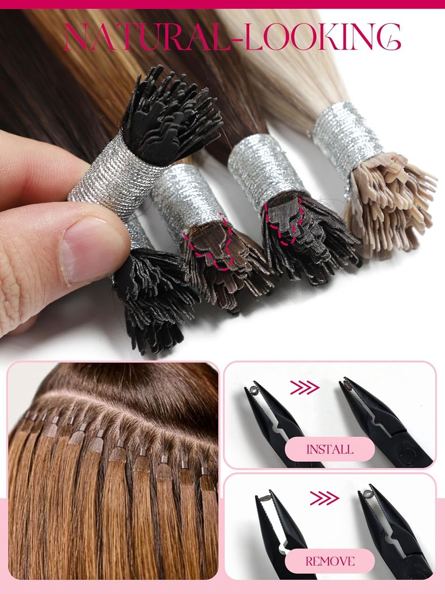 Wholesale 100% Human hair Ultra Tip Hair Extensions HE-UL-IT-ST-P#18/613-16inch 2