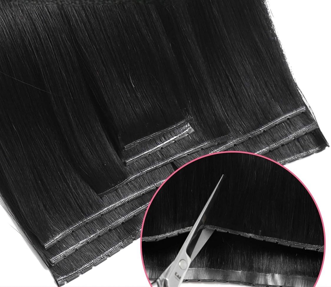 Wholesale 100% human hair Double Butterfly Weft Hair Extensions HE-DBW-ST-#2-16inch 2