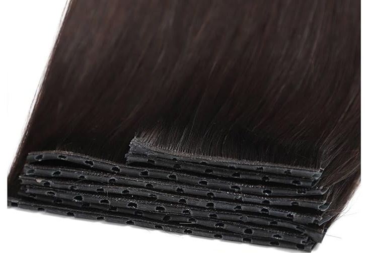 Wholesale 100% human hair Double Butterfly Weft Hair Extensions HE-DBW-ST-#2-16inch 4