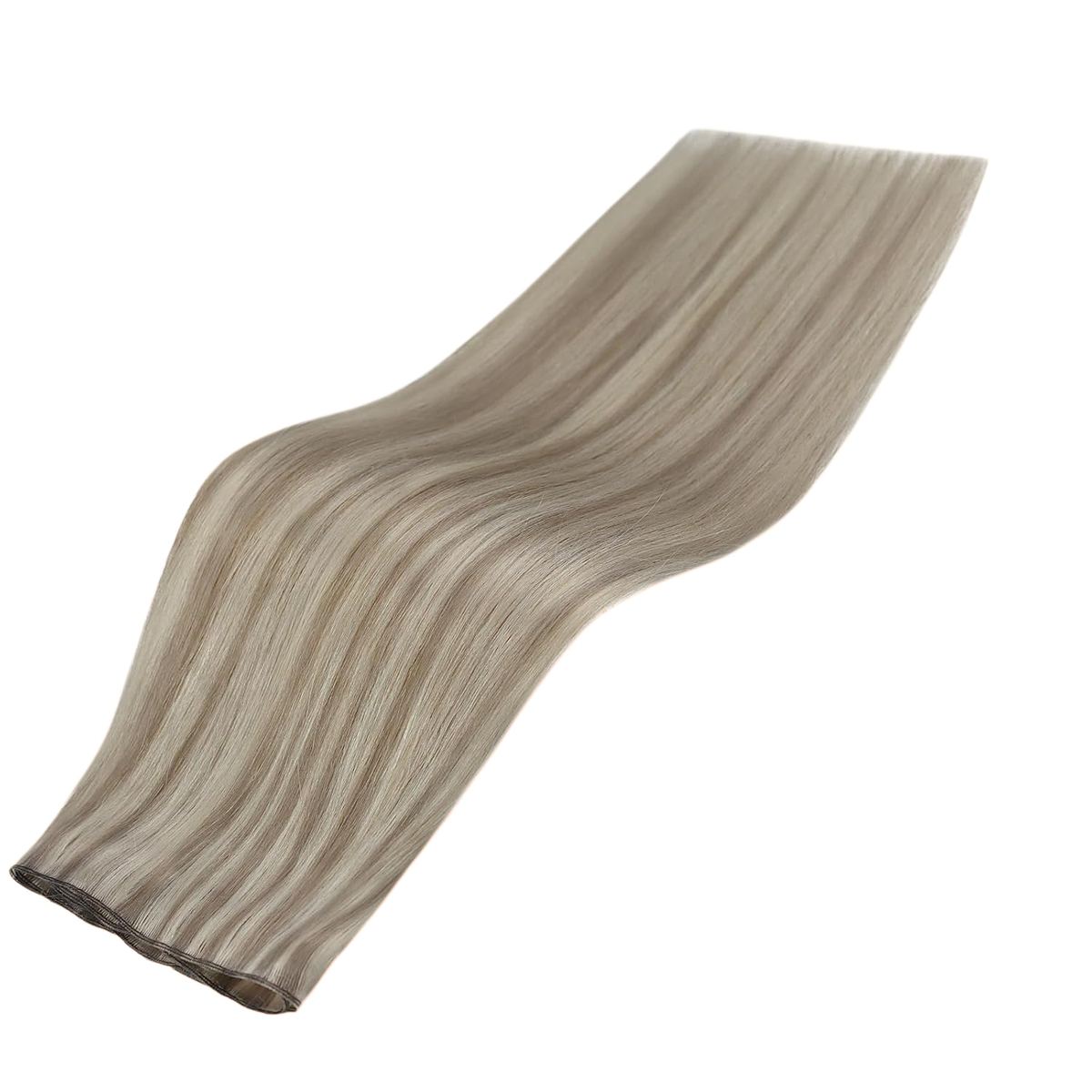 Wholesale 100% human hair Double Weft Hair Extensions HE-DW-ST-#18/613-16inch 2
