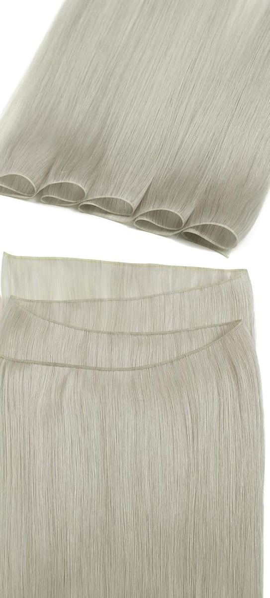 Wholesale 100% human hair Silver Grey Invisible Genius Weft Hair Extensions HE-IGW-ST-GREY-16inch 3