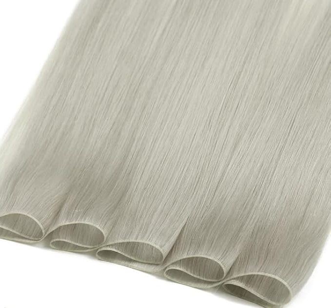 Wholesale 100% human hair Silver Grey Invisible Genius Weft Hair Extensions HE-IGW-ST-GREY-16inch 5